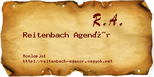 Reitenbach Agenór névjegykártya